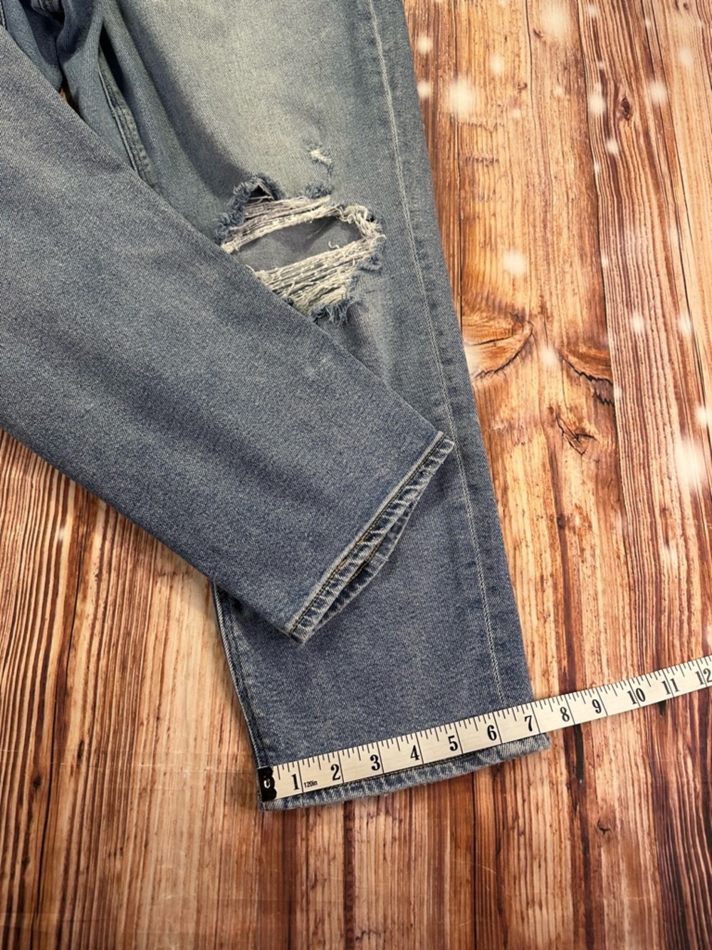 American Eagle Curvy Mom Distressed Women's Jeans - Blue Size 16 - Picture 10 of 14